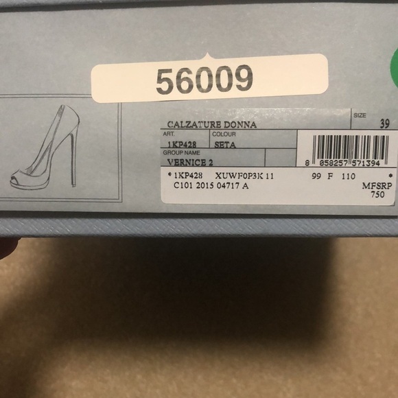 PRADA Nude Patent Leather Platform Peep Toe Pumps size 39 - Picture 9 of 11